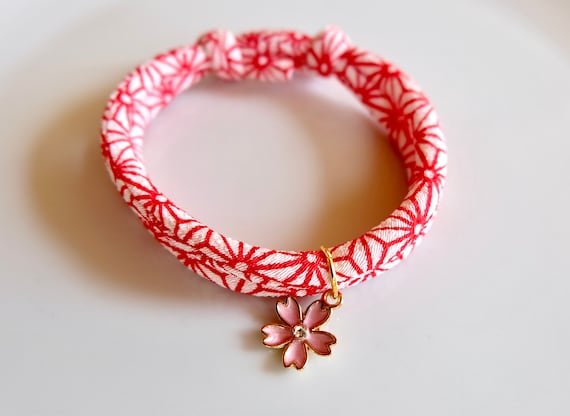 Hand Made Japanese Style Collar for Cat (4mm) /Kitten, Adjustable Super light and Soft!! Cat, Cats, Gift For Cat Lover