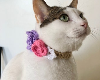 Flower Cat Collar, Cat costume, Cute Collar