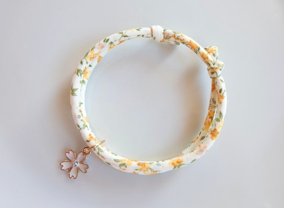 Hand Made Japanese Style Collar for Cat (4mm) /Kitten, Adjustable Super light and Soft!! - Garden Yellow  -