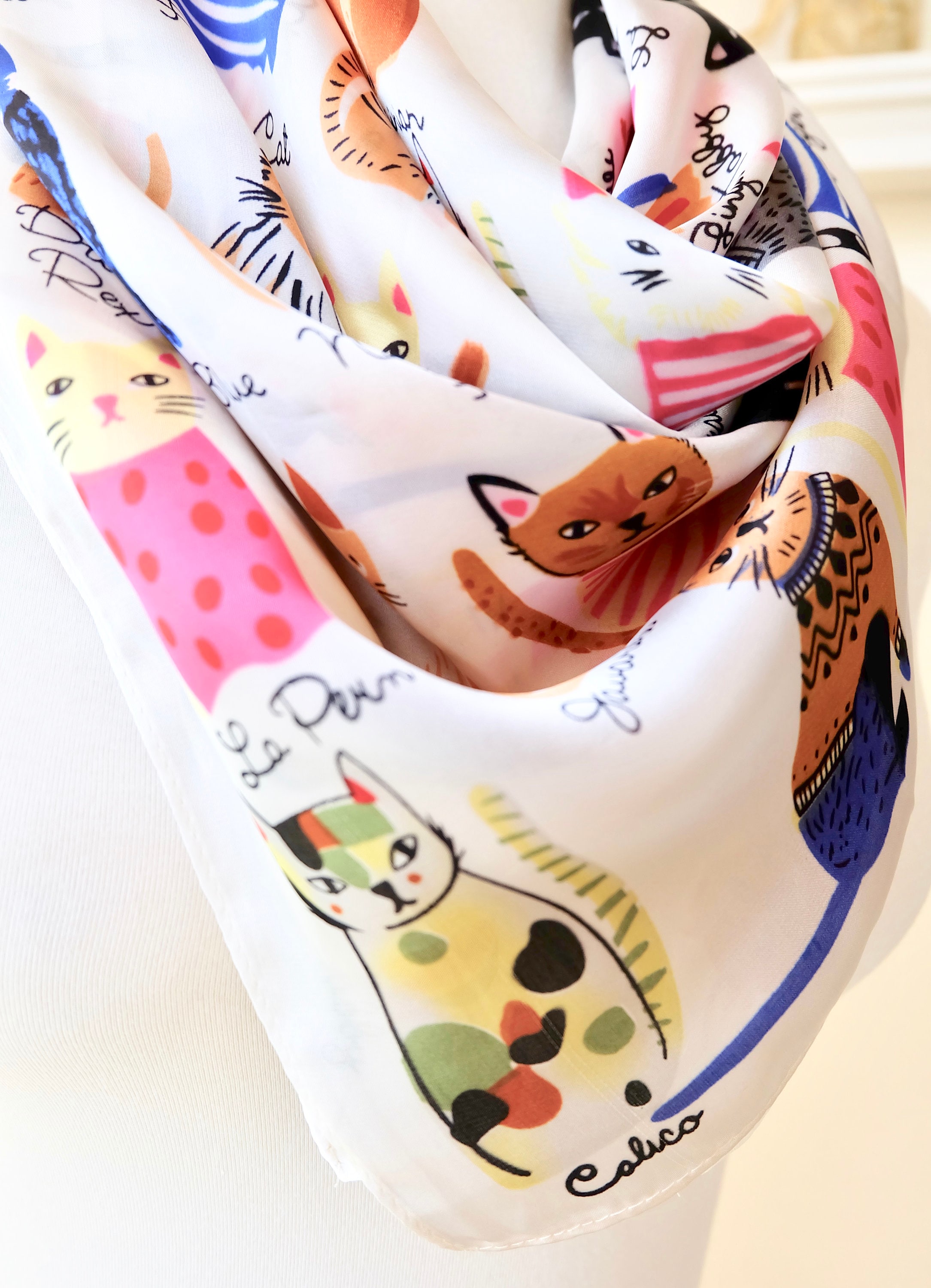 Cat Scarf Cat Lover Scarf Scarves Gift for Cat Lover Cat - Etsy