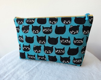 Cosmetic Pouch / Zipper Pouch / Makeup Pouch / Cat Lover / Gift For Friend