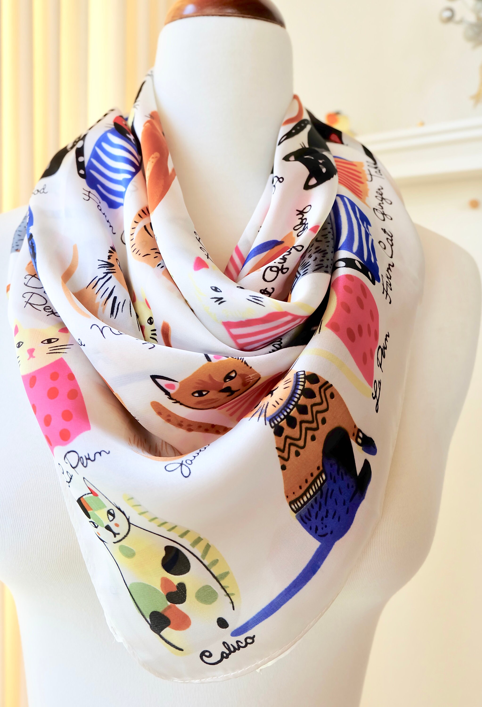Cat Scarf, Cat Lover, Scarf, Scarves, Gift for Cat Lover  display picture 2