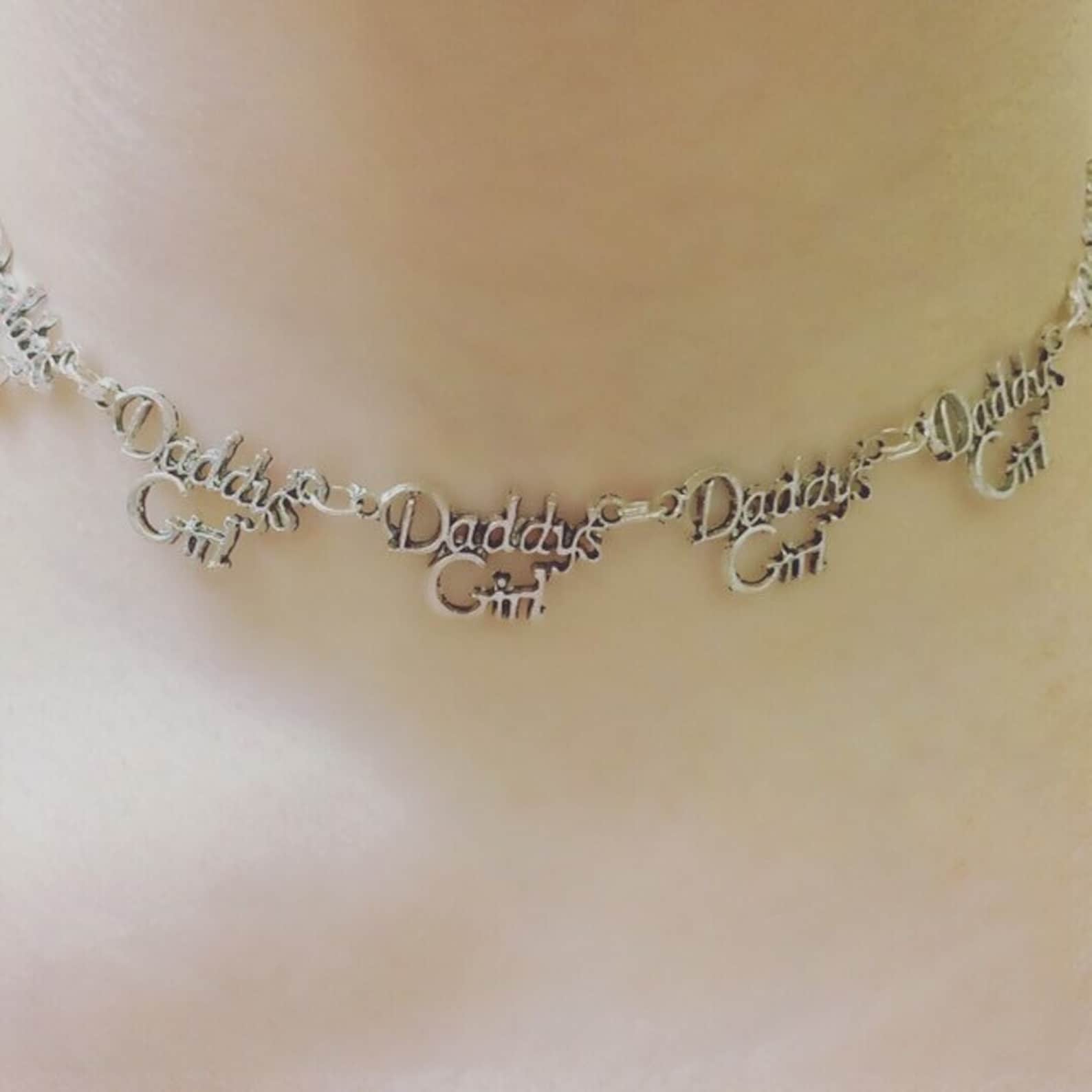Daddys Girl Chain Choker Necklace with adjustable extension Etsy
