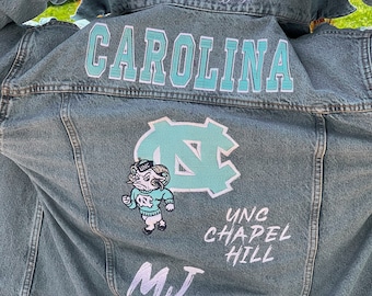 UNC Chapel Hill inspired Jean jacket; graduation gift; custom
