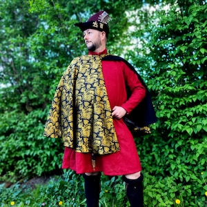 silk wool circle medieval coat