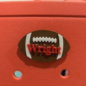 3D Printed - Football - Bogg Bag Charm - Personalize - Player Name - Number