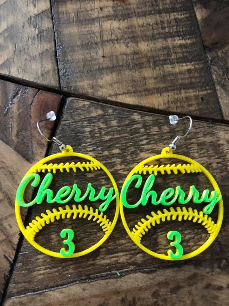 Custom Baseball Earrings Add your Team or Player and Etsy