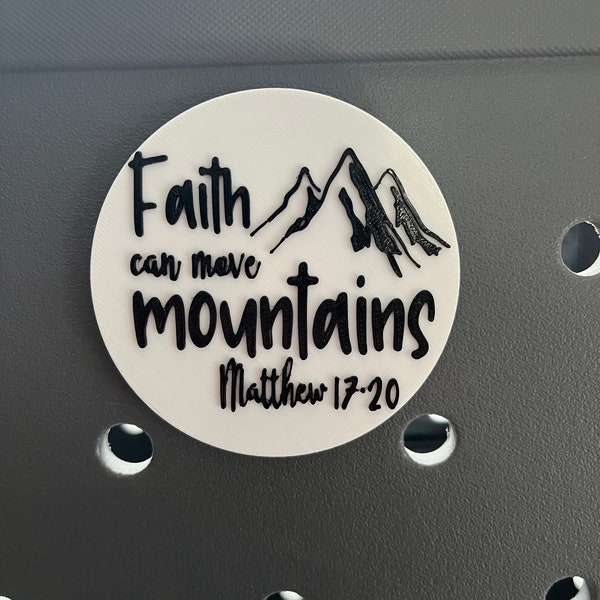 3D Printed - Faith can move mountains charm - Bogg Bag Charm -  Simply Southern
