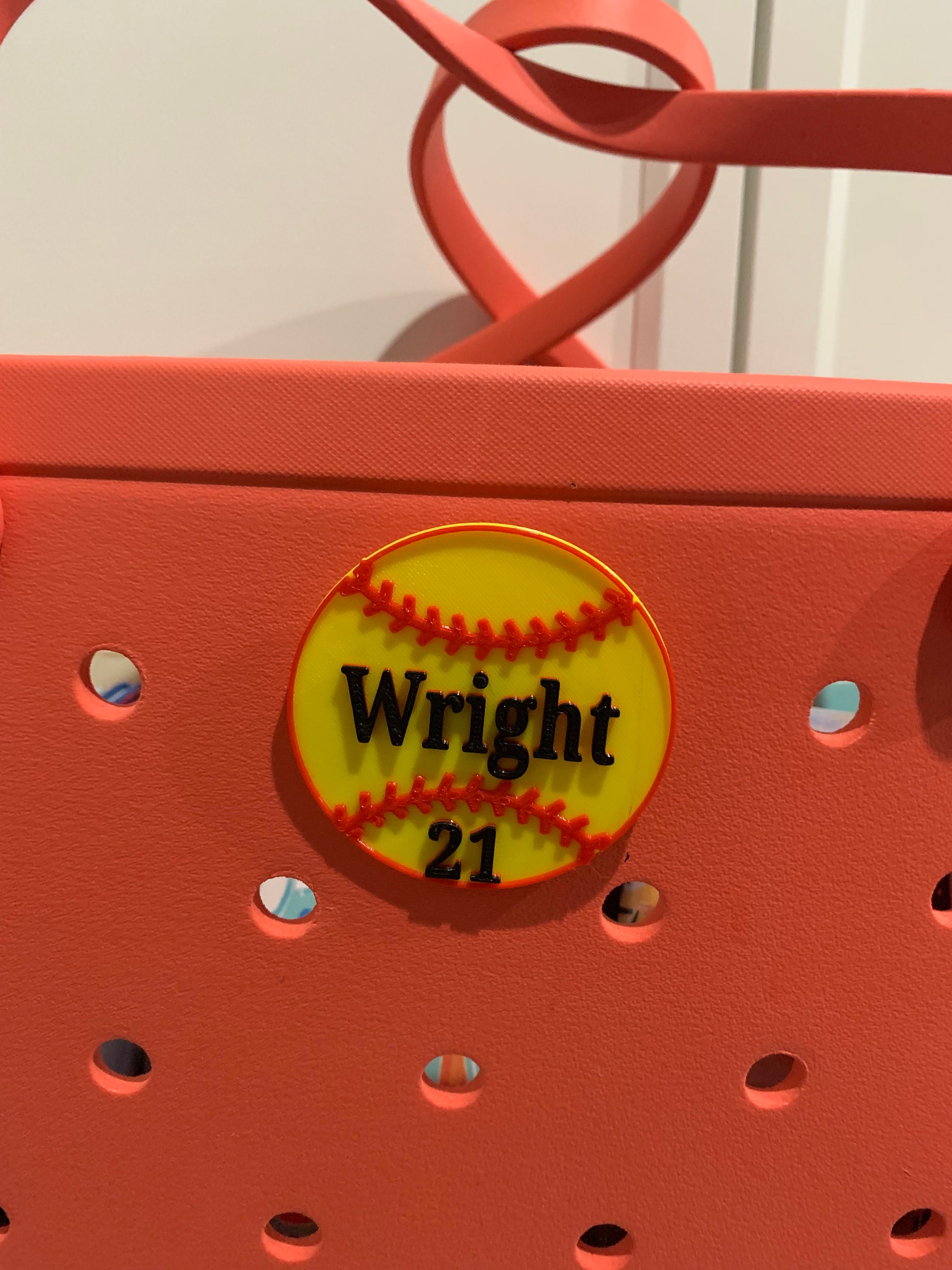 3D Printed Softball Bogg Bag Charm Personalize Player Etsy