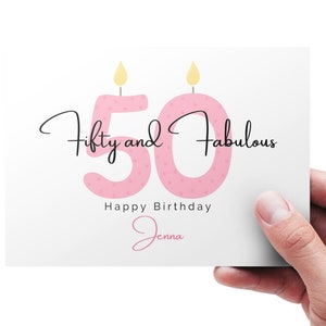Personalized 50th Birthday, Card for Wife, Card for Sister, Card for Mother, Turning 50 Birthday Card, Card for Friend, Milestone Birthday zdjęcie 1