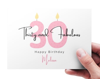 Personalized 30th Birthday,  Card for Daughter,  30th Birthday for Sister, Turning 30 Birthday Card, Happy 30th Birthday Card for Friend