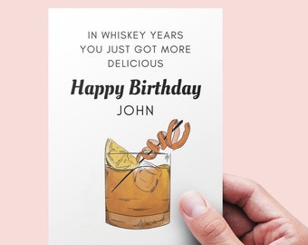 Personalized Birthday Card for Him - Whiskey Birthday Card for him - Funny Greeting Card - Birthday card for boyfriend