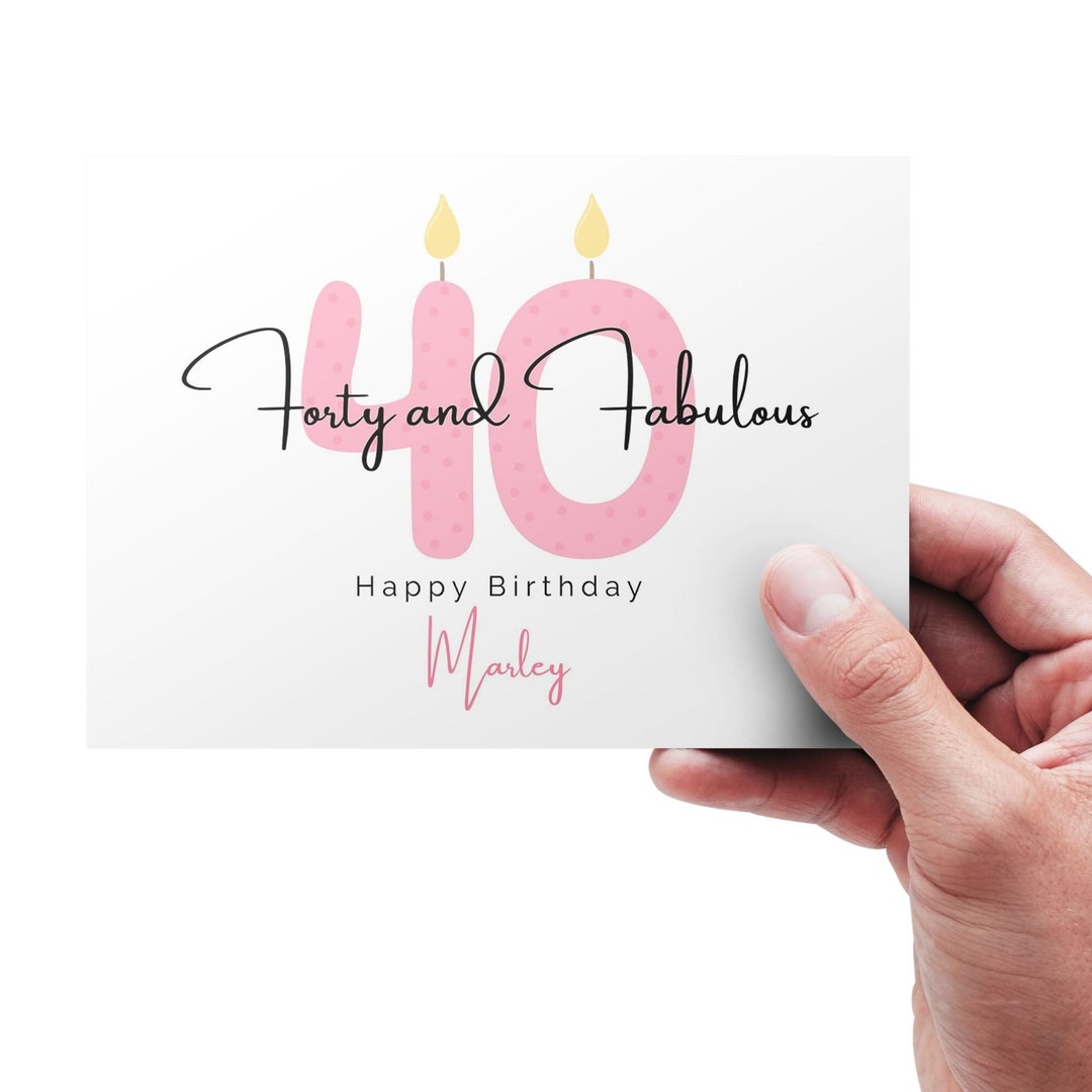 Personalized 40th Birthday, Card for Wife, Card for Sister, Card for ...