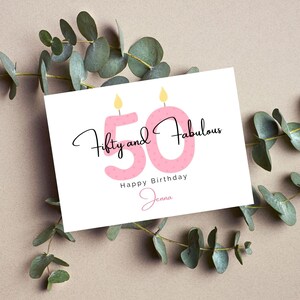 Personalized 50th Birthday, Card for Wife, Card for Sister, Card for Mother, Turning 50 Birthday Card, Card for Friend, Milestone Birthday zdjęcie 10