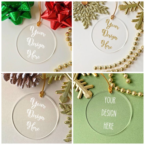 Round Acrylic Ornament Mockup Bundle Acrylic Round Ornament Etsy