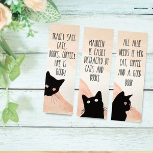 Personalized Bookmark for Cat Lovers, Cat Bookmark, Cute Bookmark for Cat Lovers , Peeking Cat Bookmark, Gifts for readers, Book lovers,
