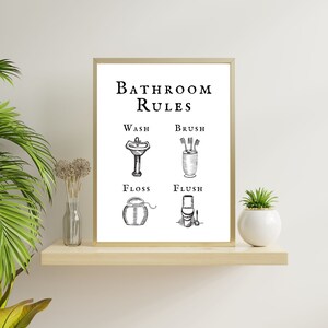 Bathroom Rules Printable, Home Decor, Bathroom Sign, Bathroom Rules ...