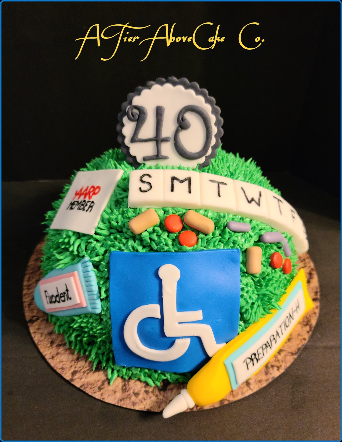 Over the Hill Cake Toppers Lorty 40 Cake Dcorations Pill Etsy UK