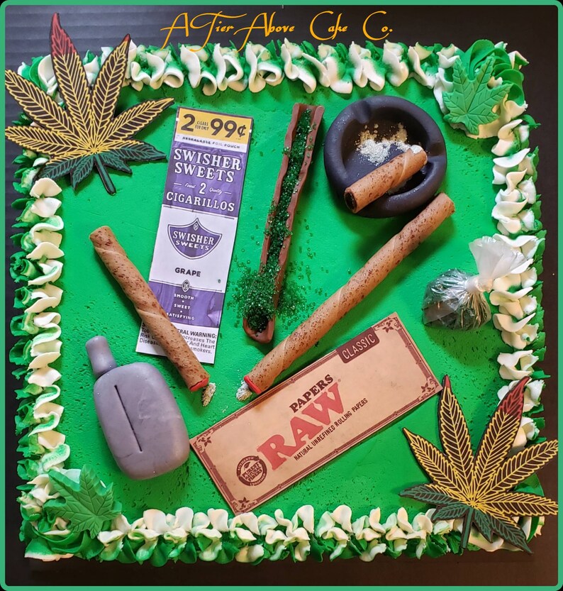 Fondant 420 cake kit chronic weed decoration blunts and Etsy