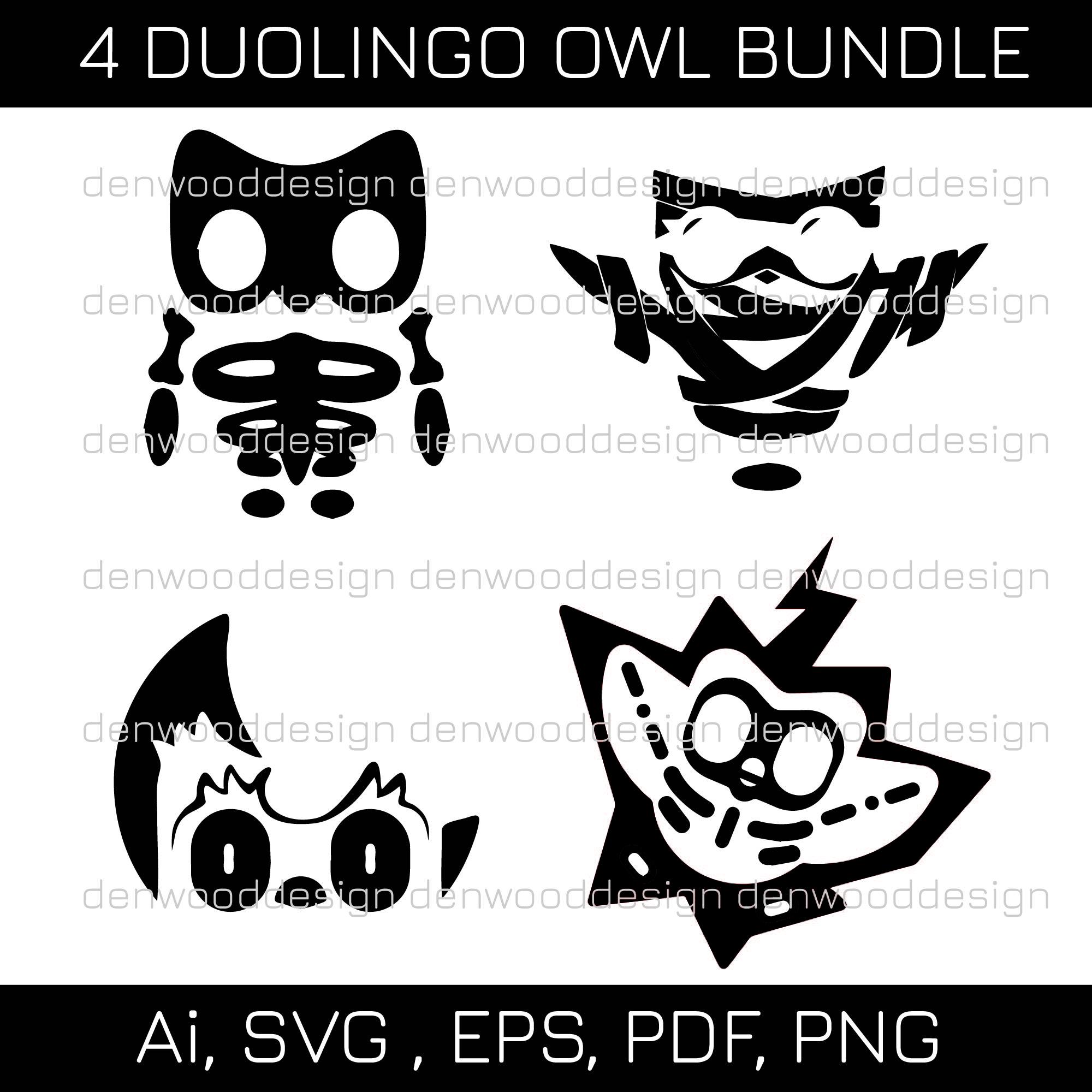 4 Cute Halloween Duolingo Owls Pack | Cricut Cut Files: Svg, Ai, Eps, Pdf, Png Designs for Halloween