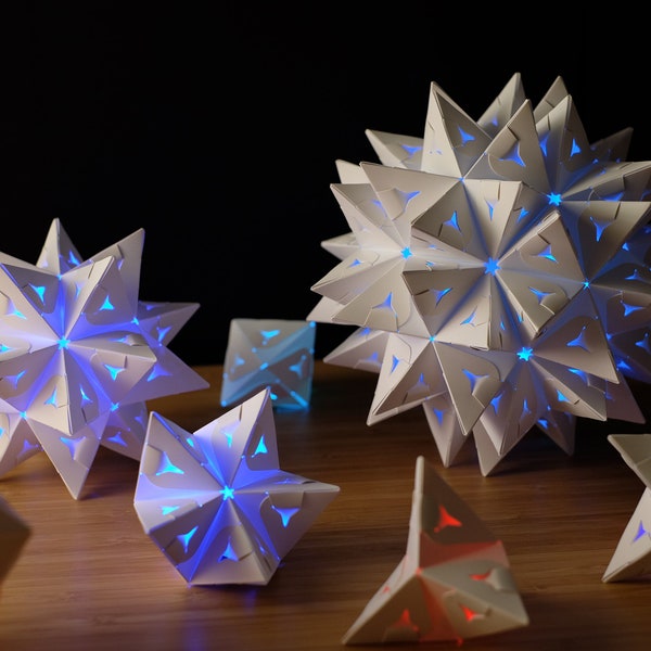 Paperlamp Craft Kit for kid or adult - DIY star light kit based on origami (waterproof and tear-resistant with LED included)