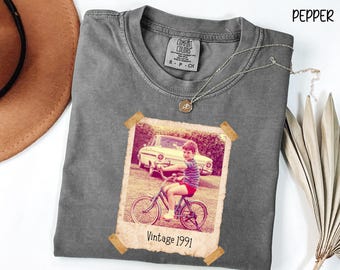 Custom Vintage Photo And Year Shirt, Custom Shirt With Picture Personalized Birthday Gift Vintage Est Shirt Vintage Birthday Party Any Year