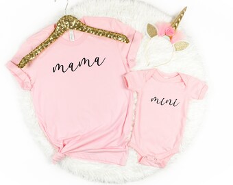 Mama and Mini Matching Set Shirt, Mommy And Me Shirt, Mommy and me Matching Onesie, Mama And Mini T-shirt, Trendy T-Shirt, Mothers Day Gift