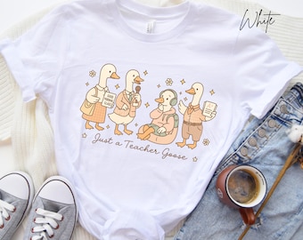 Just A Teacher Goose Shirt, Funny Silly Goose Teacher Shirt, Teacher Appreciation Tee, Graduation Sweatshirt, Teacher Hoodie, Gift For Her