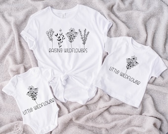 Wildblumen Shirt, kleine Wildblumen Shirt, Mama und ich Outfit, passende Mama und ich Shirt, Mama und Baby Shirts, Muttertag