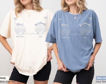 Comfort Colors® Mermaid Bachelorette Shirt, Custom Last Splash Beach Bachelorette Party Tee, Seashells Bikini T-shirt, Bachelorette Gift