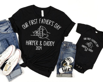 Matching Our First Fathers Day Fist Bump Shirt, Funny Our First Father's Day Shirt, Father's Day Gift Ideas, Matching Daddy Baby Shirts Cust