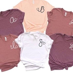 Custom Nurse Shirt, Left Chest Initial Nurse Tshirt, Cute Gift For Nurse, Nursing T shirt, Nurse Life Shirt, Nursing Student, ER Nurse Tee