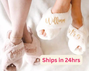 Personalized Bridesmaid Slipper Bachelorette Hen Party Gift Wedding Holiday Gifts Glitter Names Wedding Valentine Spa Sleepover Girls Nigh