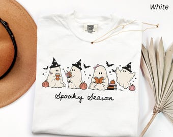 Comfort Colors® Spooky Season Shirt, Halloween Ghost Shirt, Spooky Ghost Shirt, Cute Ghost Shirt, Pumpkin Season Shirt, Halloween Gift