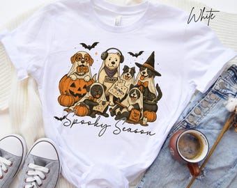 Halloween Dog Ghost Sweatshirt, Halloween Ghost Shirt, Spooky Season Dog Sweater, Halloween Cute Women Outfit, Halloween Gift