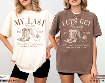 Custom Last Rodeo Bachelorette Shirt, Cowgirl Bachelorette Party Shirt for Bride, Nashville Bachelorette Shirt, Western Bach Bridesmaid Gift