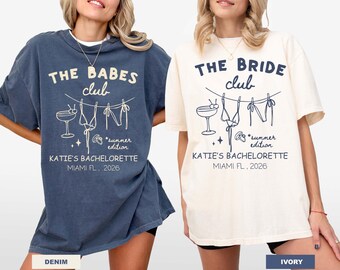 Custom Bachelorette Shirts Comfort Colors, Personalized Bach Club Shirts, Bridal Party TShirts, Bachelorette Weekend Tees, Bride Club Shirt