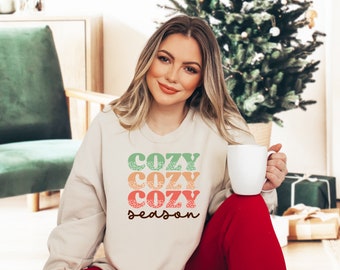 Cozy Cozy Season Christmas Sweatshirt, Christmas Crewneck, Christmas Gift, Cozy Sweatshirt, Holiday Sweater, Christmas Gift for Her, Xmas Sh