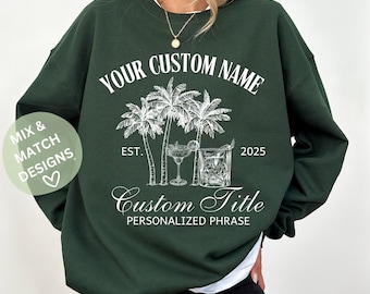Custom Bachelorette Social Club Sweatshirt Mexico Cocktails Bach Party Merch Personalized Luxury Wine Sweater Bridesmaid Beach Proposal Gift