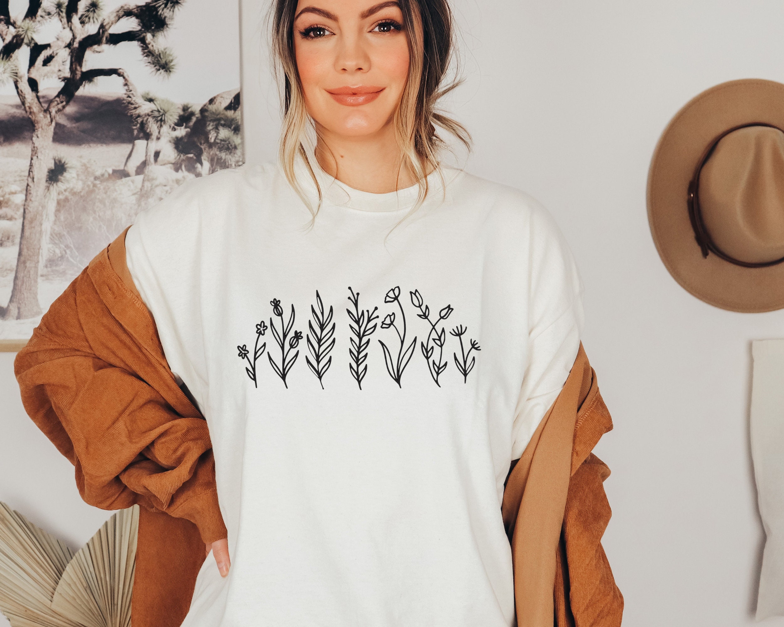 Wild Flower T Shirt, Flowers T Shirt, Floral Tshirt, Flower Shirt
