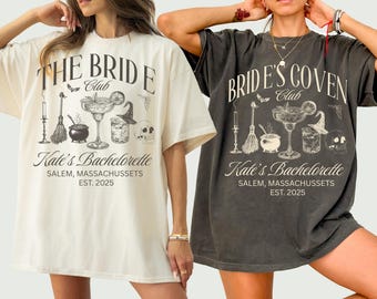 Witchy Bachelorette Shirt Halloween Bachelorette Party Shirt Witch Bridal Party Gift Cocktail Bach Club Spooky Bride Gothic Wedding Tee Gift