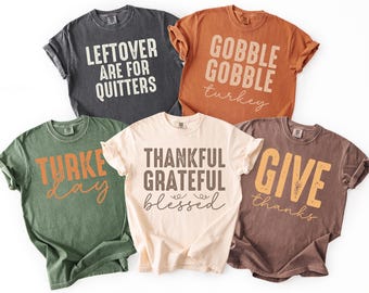 Family Thanksgiving Shirts Funny Thanksgiving Party Group Shirts Matching Thanksgiving T-Shirts Friends giving Group Shirts Comfort Colors