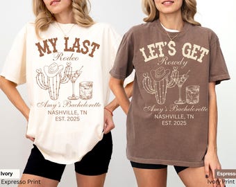 Custom Last Rodeo Bachelorette Shirt, Cowgirl Bachelorette Party Shirt for Bride, Nashville Bachelorette Shirt, Western Bach Bridesmaid Gift