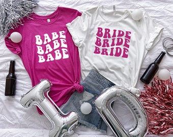 Babe Bride Shirt, Retro Bachelorette Shirt, Bridesmaid Tees, Wedding Party Shirts, Engagement Shirt, Bridal Party Shirts, Custom Bachelor