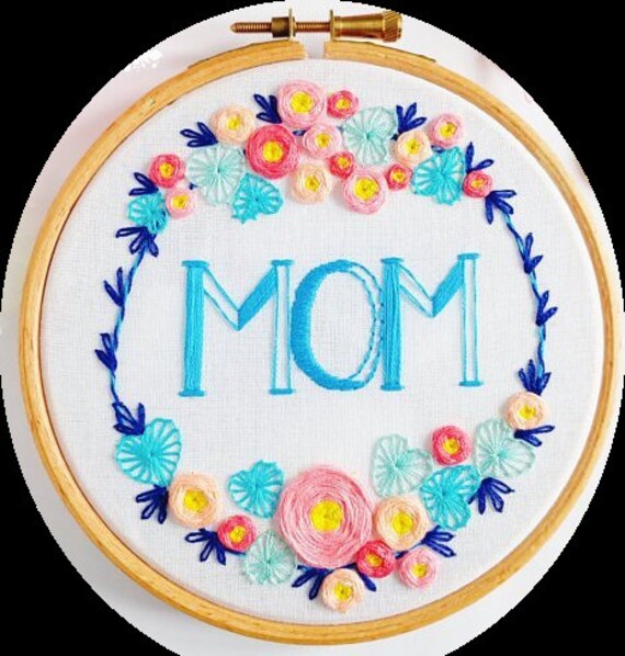 MOM Embroidery Hoops Mothers Day Gift Customized Size Etsy