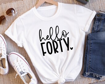 40th birthday shirt, Vintage 1984 shirt, Forty AF Shirt, Hello Forty shirt, Hello 40 Shirt, Birthday Gift For Her, 40th birthday ideas, Gift