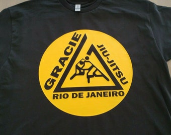 Gracie Fighter Jiu Jitsu MMA T shirt Tee