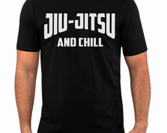Jiu Jitsu and Chill Gracie Fighter MMA T shirt Tee Pride Fighting BJJ