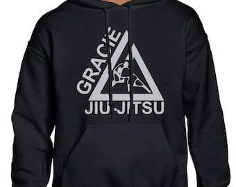 Gracie Jiu Jitsu MMA Fighter Hoody Hoodie hooded sweat shirt