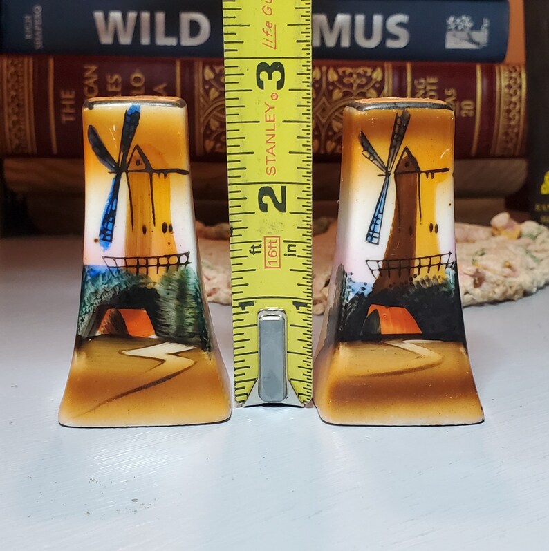 Vintage Hand Painted Windmill Pair of Salt and Pepper Shakers Etsy